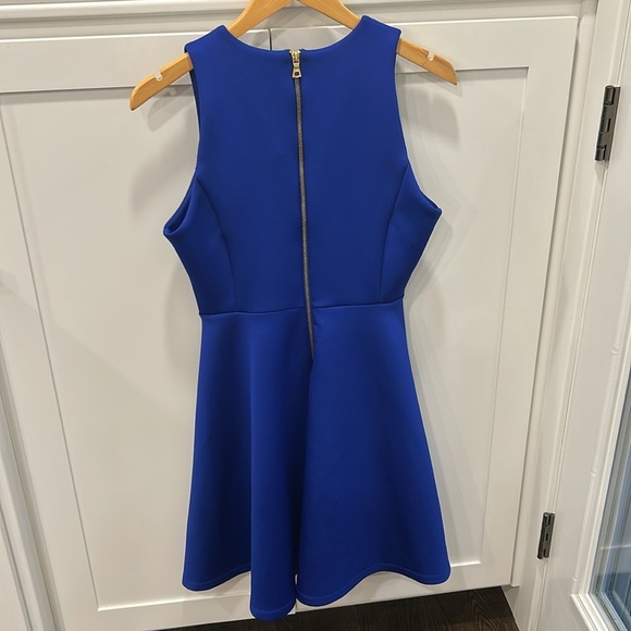 Milly For Design Nation Sapphire Blue Sleeveless Tank Scuba Fit & Flare Dress 10 - Picture 4 of 13